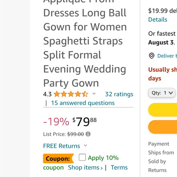 Prom or formal dress - Picture 3 of 3